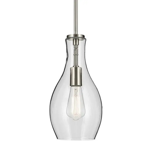 Kichler Lighting Kichler Lighting Everly Brushed Nickel Mini-Pendant Light with Bell Shade 42456NI
