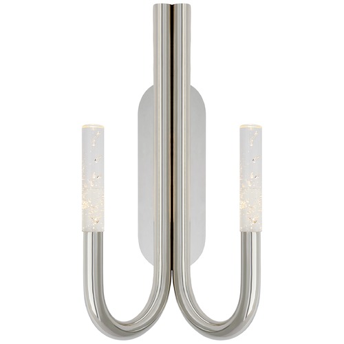 Visual Comfort Signature Collection Kelly Wearstler Rousseau Double Sconce in Nickel by Visual Comfort Signature KW2283PNSG