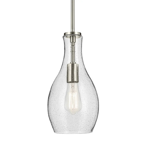 Kichler Lighting Kichler Lighting Everly Brushed Nickel Mini-Pendant Light with Bell Shade 42456NICS