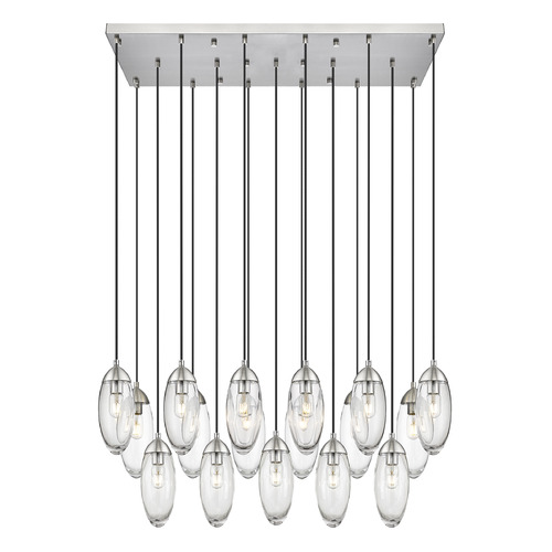 Z-Lite Z-Lite Arden Brushed Nickel Multi-Light Pendant with Oblong Shade 651P-17L-BN