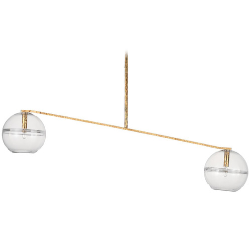 Visual Comfort Modern Collection Visual Comfort Modern Collection Lowing Polished Antique Brass Island Light with Globe Shade SLCH356CPAB