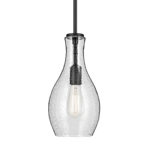 Kichler Lighting Kichler Lighting Everly Black Mini-Pendant Light with Bell Shade 42456BKCS