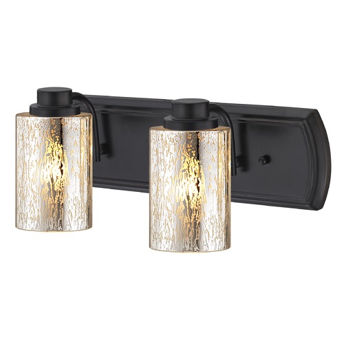 Design Classics Lighting Transitional Mercury Glass 2-Light Bath Wall Light in Bronze 1202-36 GL1039C