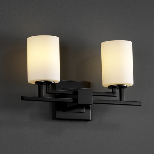 Justice Design Group Fusion Collection Bathroom Light by Justice Design Group FSN-8702-10-OPAL-MBLK