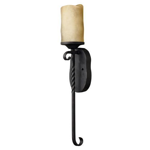 Hinkley Sconce Wall Light with Brown Glass in Olde Black by Hinkley Lighting 4300OL