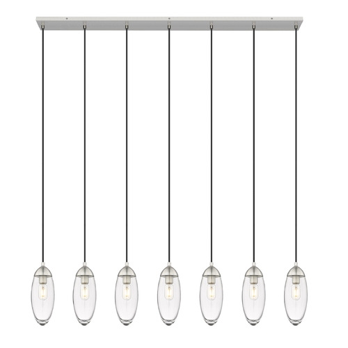 Z-Lite Z-Lite Arden Brushed Nickel Multi-Light Pendant with Oblong Shade 651P-7L-BN