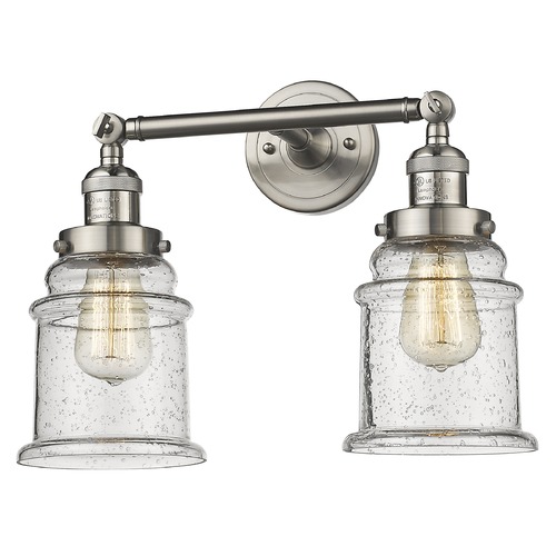 Innovations Lighting Canton Brushed Satin Nickel Bathroom Light by Innovations Lighting 208-SN-G184