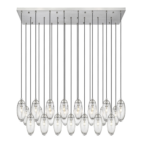 Z-Lite Z-Lite Arden Brushed Nickel Multi-Light Pendant with Oblong Shade 651P-23L-BN