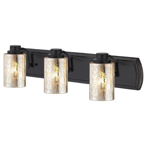 Design Classics Lighting Transitional Mercury Glass 3-Light Bath Wall Light in Bronze 1203-36 GL1039C
