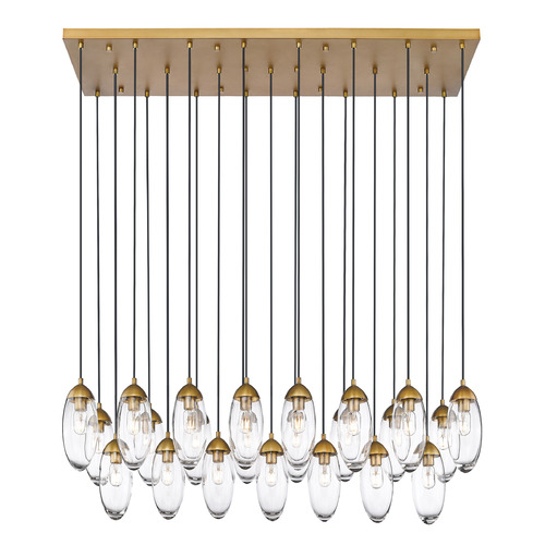 Z-Lite Z-Lite Arden Rubbed Brass Multi-Light Pendant with Oblong Shade 651P-23L-RB