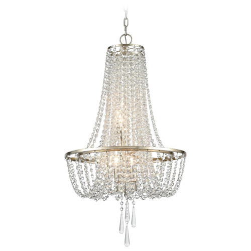 Crystorama Lighting Crystorama Lighting Arcadia Antique Silver Crystal Chandelier ARC-1907-SA-CL-MWP
