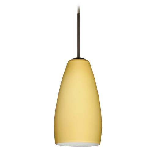 Besa Lighting Besa Lighting Chrissy Bronze Mini-Pendant Light with Oblong Shade 1BT-1509VM-BR