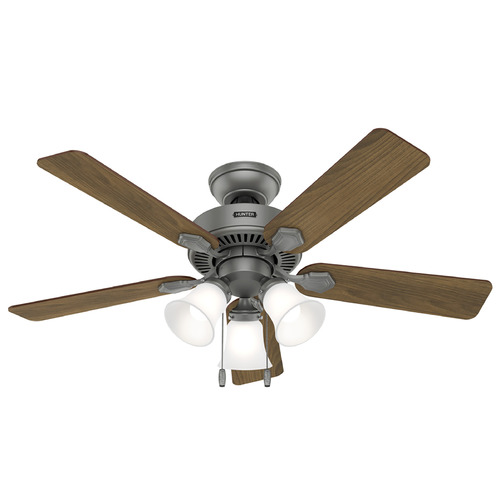 Hunter Fan Company Hunter Fan Company Swanson Matte Silver LED Ceiling Fan with Light 52779