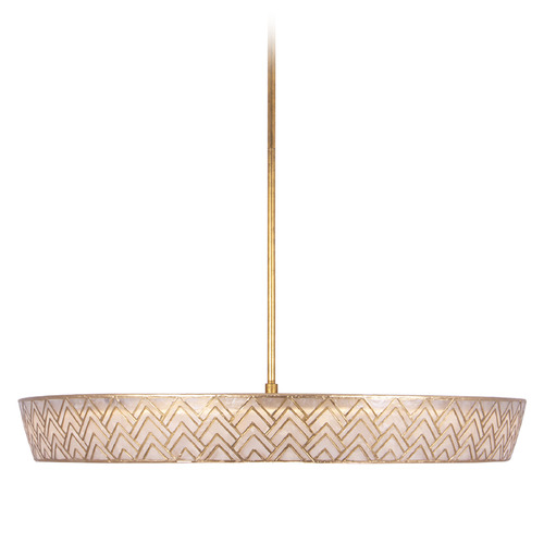 Kalco Lighting Kalco Lighting Geo Oxidized Gold Leaf LED Pendant Light with Drum Shade 523156OL
