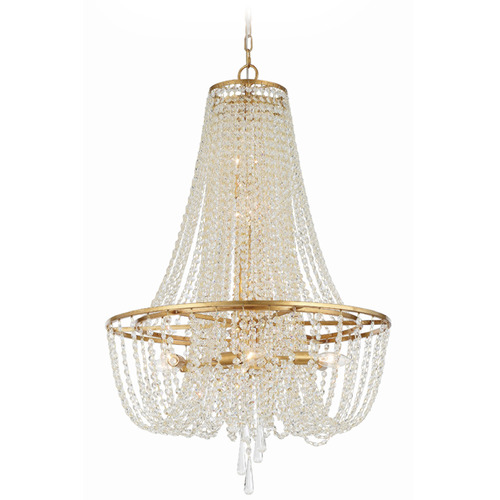Crystorama Lighting Crystorama Lighting Arcadia Antique Gold Crystal Chandelier ARC-1917-GA-CL-MWP