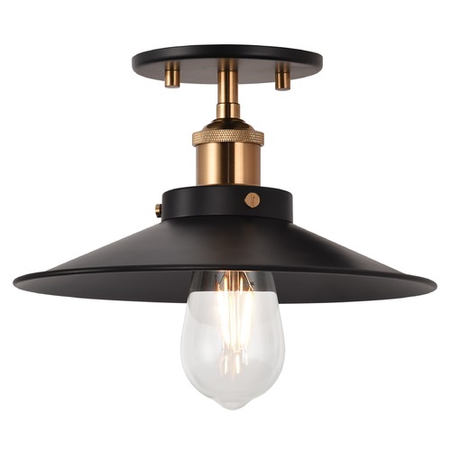 Matteo Lighting Bulstrodes Workshop Aged Gold & Black Semi-Flush Mount by Matteo Lighting X46111AGBK