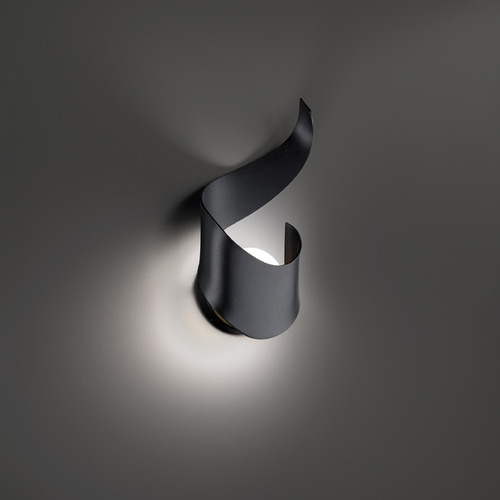 Modern Forms by WAC Lighting Modern Forms Flamme Black LED Outdoor Wall Light WS-W18416-BK
