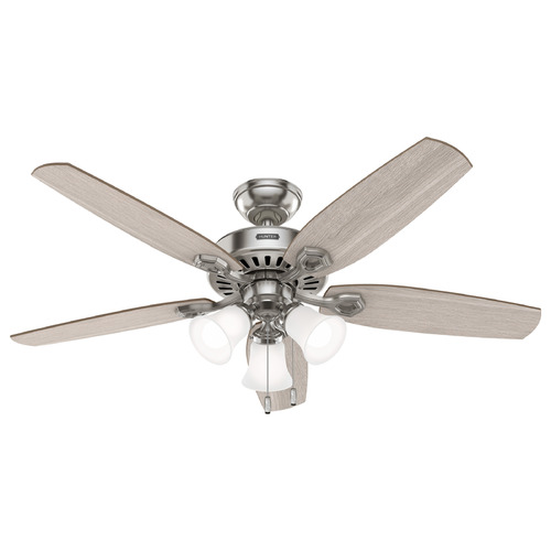 Hunter Fan Company Hunter Fan Company Builder Brushed Nickel LED Ceiling Fan with Light 52729