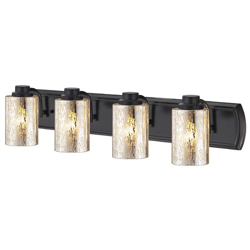 Design Classics Lighting Transitional Mercury Glass 4-Light Bath Wall Light in Bronze 1204-36 GL1039C