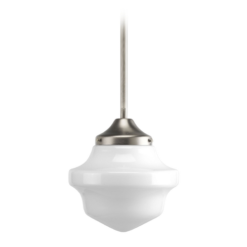 Progress Lighting Schoolhouse Mini Pendant in Brushed Nickel by Progress Lighting P5196-09