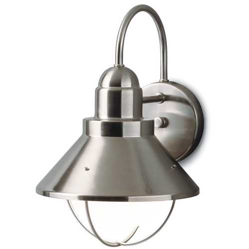 Kichler Lighting Seaside 12-Inch High Outdoor Wall Light in Brushed Nickel by Kichler Lighting 9022NI