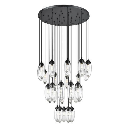 Z-Lite Z-Lite Arden Matte Black Multi-Light Pendant with Oblong Shade 651P-27R-MB