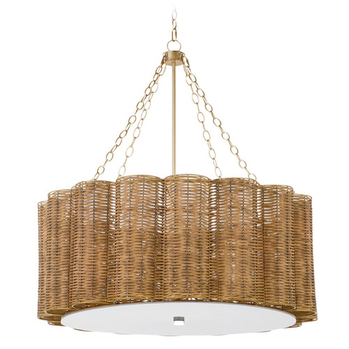 Cyan Design Cyan Design Bombora Natural Cane and Antique Brass Chandelier 11935