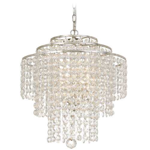Crystorama Lighting Crystorama Lighting Arielle Antique Silver Crystal Chandelier ARI-304-SA-CL-MWP