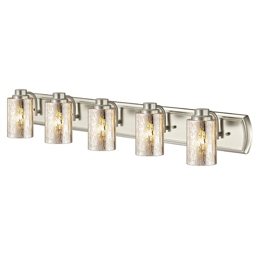 Design Classics Lighting Transitional Mercury Glass 5-Light Bathroom Light in Satin Nickel 1205-09 GL1039C