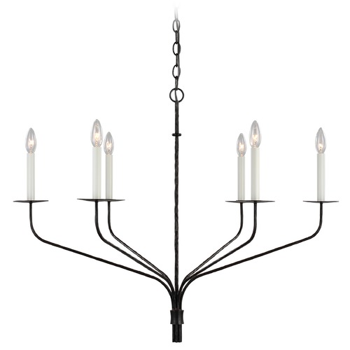 Visual Comfort Signature Collection Ian K. Fowler Belfair Large Chandelier in Aged Iron by Visual Comfort Signature S5751AI
