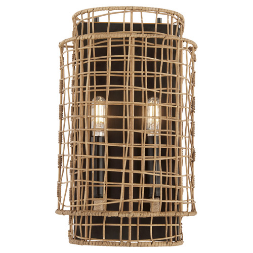 Quorum Lighting Abaca Matte Black Sconce by Quorum Lighting 5023-59