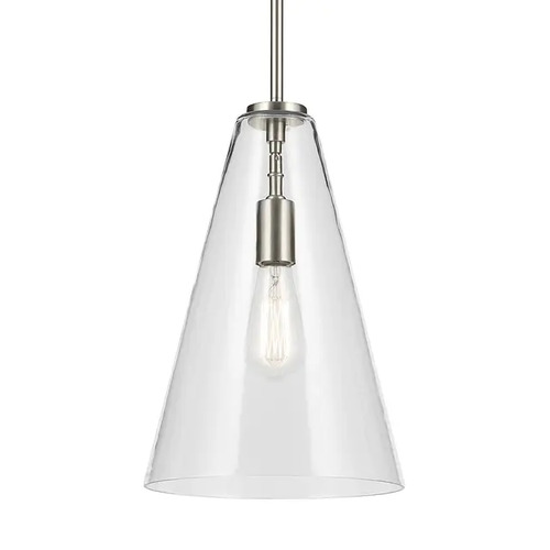 Kichler Lighting Kichler Lighting Everly Brushed Nickel Pendant Light with Conical Shade 42199NI