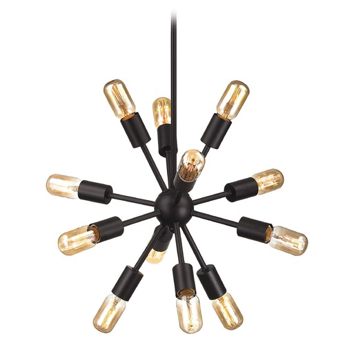 Elk Lighting Mid-Century Modern Chandelier Oiled Rubbed Bronze Delphine by Elk Lighting 46230/12