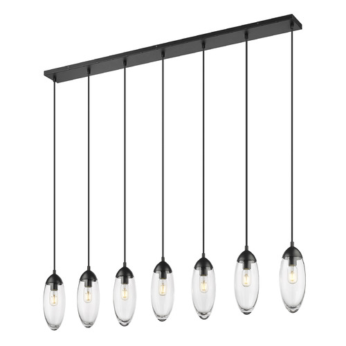 Z-Lite Z-Lite Arden Matte Black Multi-Light Pendant with Oblong Shade 651P-23L-MB