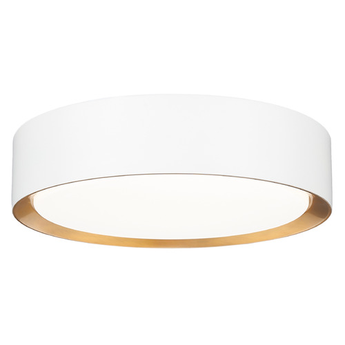 Z-Lite Z-Lite Kawan Matte White & Modern Gold LED Flushmount Light 1014F12-MW-MGLD-LED