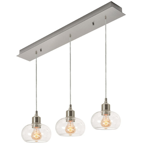 AFX Lighting Afx Lighting Laney Satin Nickel Multi-Light Pendant with Bowl / Dome Shade LNYP07MBSNLNR3
