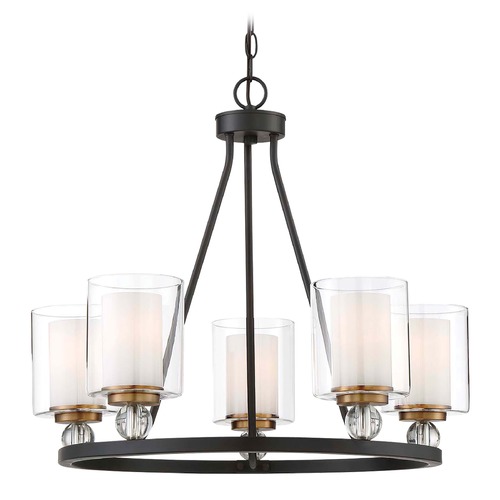 Minka Lavery Studio Painted Bronze with Natural Brushed Brass Chandelier by Minka Lavery 3075-416