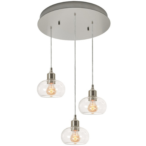 AFX Lighting Afx Lighting Laney Satin Nickel Multi-Light Pendant with Bowl / Dome Shade LNYP07MBSNRND3