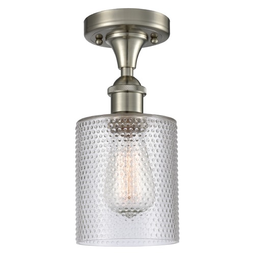 Innovations Lighting Cobbleskill Brushed Satin Nickel Semi-Flush Mount by Innovations Lighting 516-1C-SN-G112
