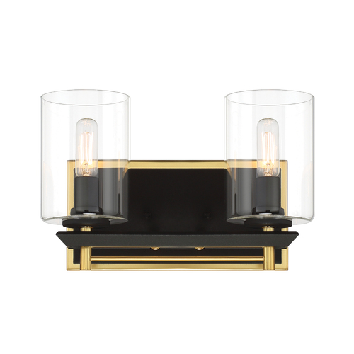 Metropolitan Lighting Sable Point 2-Light Vanity Light in Sand Coal & Gold by Metropolitan N1852-707
