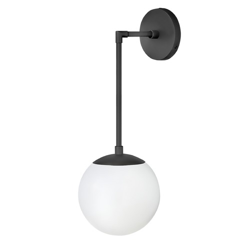 Hinkley Warby 21.75-Inch Adjustable Sconce in Black with Cased Opal Glass by Hinkley Lighting 3742BK-WH