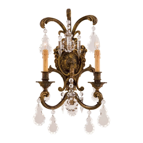 Metropolitan Lighting Crystal Wall Sconce Light in Antique Bronze Patina by Metropolitan Lighting N9200