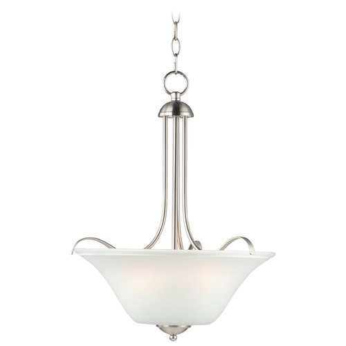 Maxim Lighting Maxim Lighting Vital Satin Nickel Pendant Light with Bowl / Dome Shade 12070FTSN