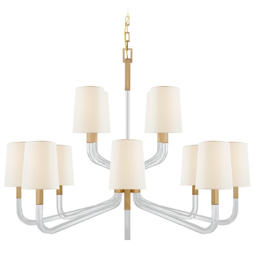 Visual Comfort Signature Collection Chapman & Myers Reagan Grande Chandelier in Brass by Visual Comfort Signature CHC5904ABCGL