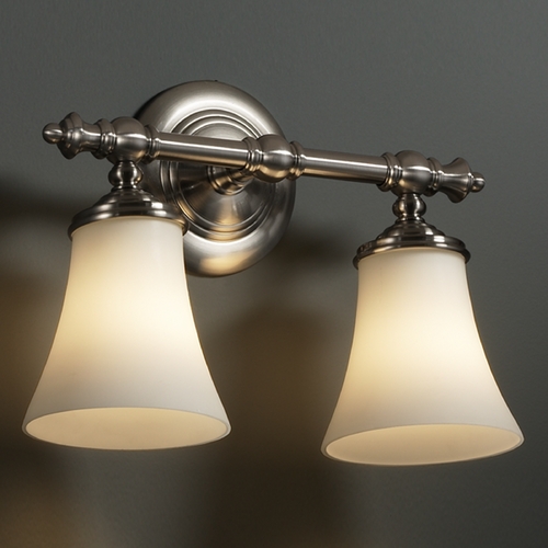 Justice Design Group Fusion Collection Bathroom Light by Justice Design Group FSN-8522-20-OPAL-NCKL