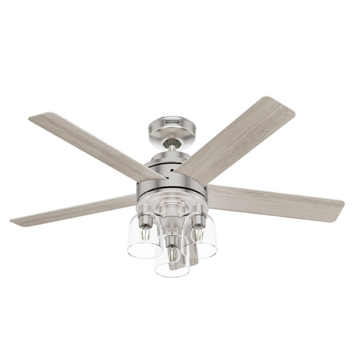 Hunter Fan Company Hunter Fan Company Lochemeade Brushed Nickel LED Ceiling Fan with Light 52651