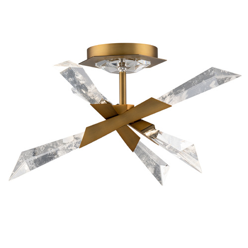 Schonbek Beyond Schonbek Beyond Solitude Aged Brass LED Semi-Flushmount Light BFM31417-AB
