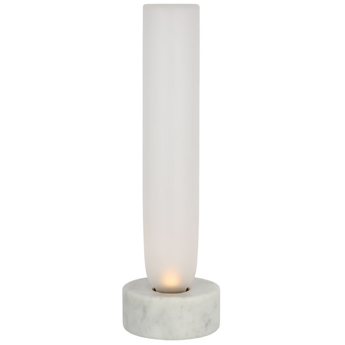 Visual Comfort Modern Collection Visual Comfort Modern Collection Volver White Marble LED Table Lamp with Cylindrical Shade KWTB50127CEW