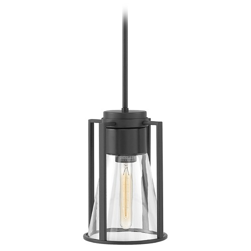 Hinkley Refinery 7.75-Inch Pendant in Black by Hinkley Lighting 63307BK-CL