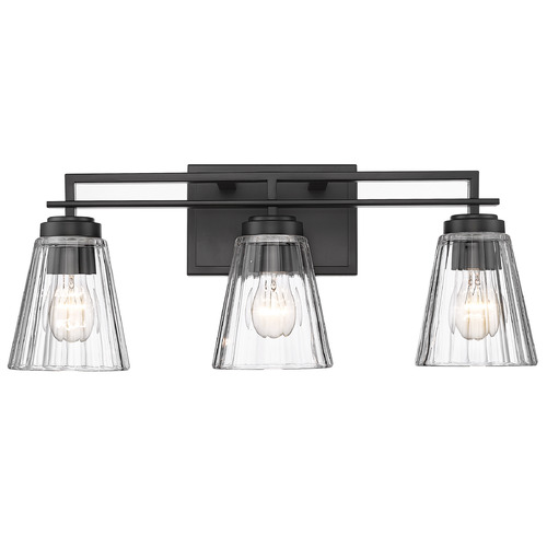 Z-Lite Z-Lite Lyna Matte Black Bathroom Light 823-3V-MB